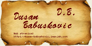 Dušan Babušković vizit kartica